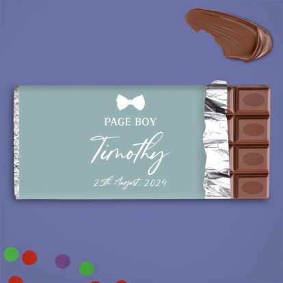 Personalised Page Boy Chocolate Bar