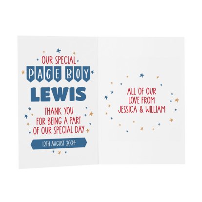 Personalised Page Boy Message Card