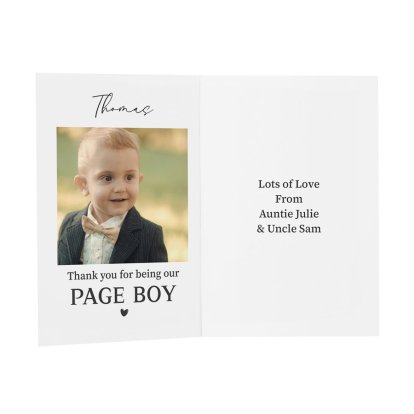 Personalised Page Boy Photo Message Card