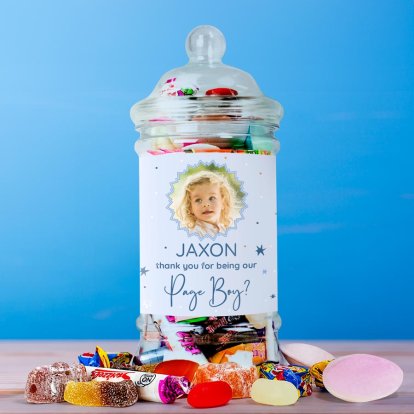 Personalised Page Boy Photo Sweets Jar