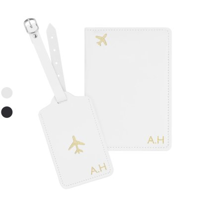 Personalised Passport Cover & Luggage Tag Gift Set