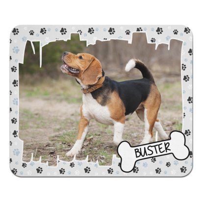 Personalised Paws & Bone Photo Mouse Pad