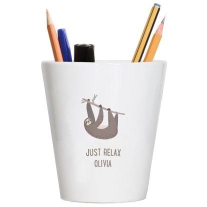 Personalised Pen & Pencil holder - Just Relax