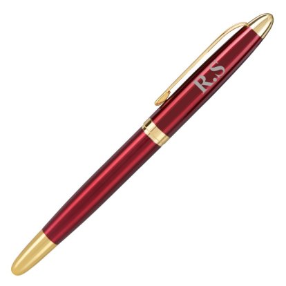 Personalised Pen - Red & Gold Trim