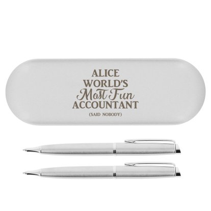 Personalised Pen Set & Gift Box - World's Best Accountant 