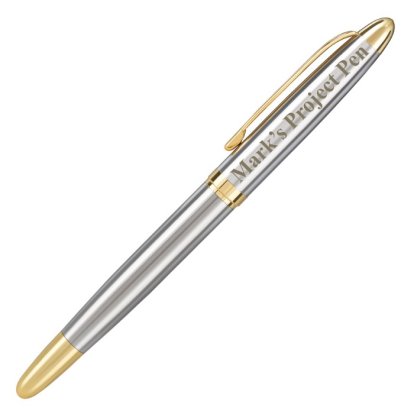 Personalised Pen - Silver & Gold Trim