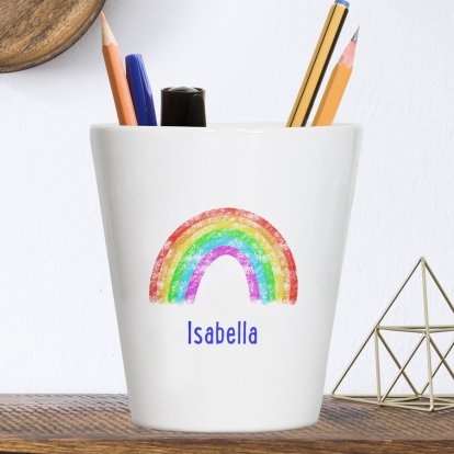 Personalised Pencil Pot / Desk Tidy - Rainbow