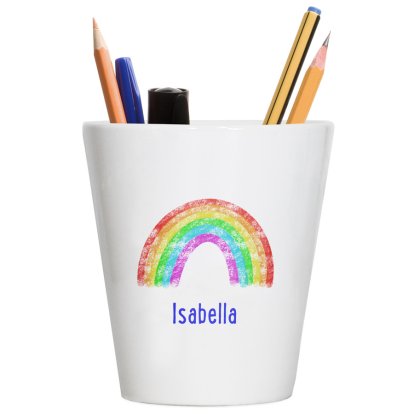 Personalised Pencil Pot / Desk Tidy - Rainbow