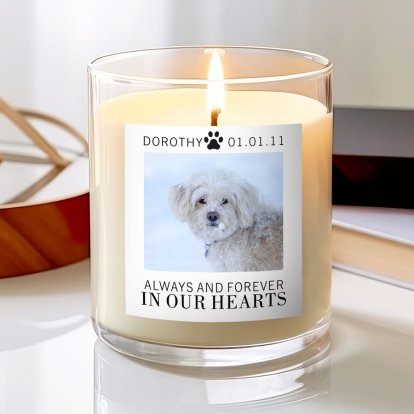 Personalised Pet Remembrance Candle with Picture