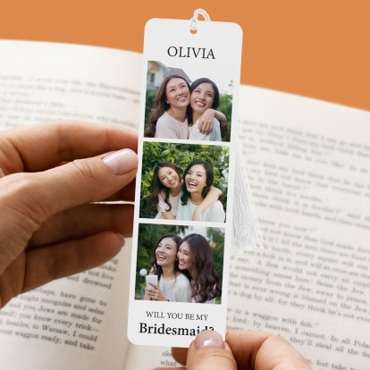 Personalised Photo Collage Bookmark for Bridesmaid Photo 3
