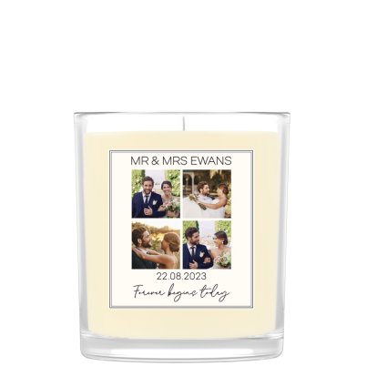 Personalised Photo Collage Scented Candle for Couples