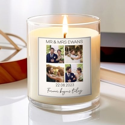 Personalised Photo Collage Scented Candle for Couples