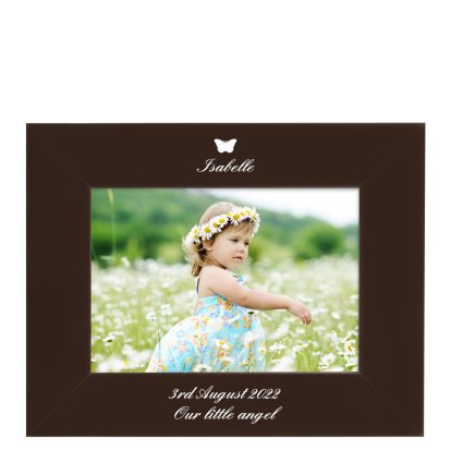 Personalised Photo Frame - Butterfly & Script