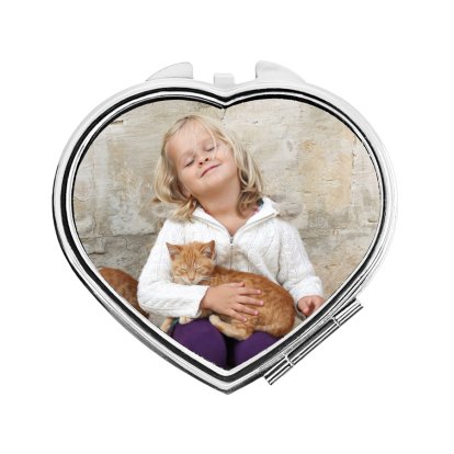 Personalised Photo Heart Compact Mirror