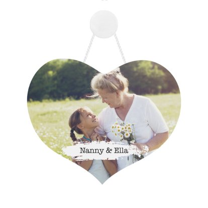 Personalised Photo Heart Sign & Any Text