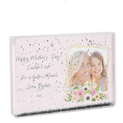 Personalised Photo & Message Mother's Day Glitter Block