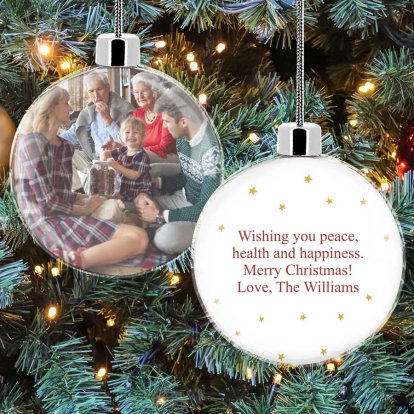 Personalised Photo & Text Christmas Baubles 