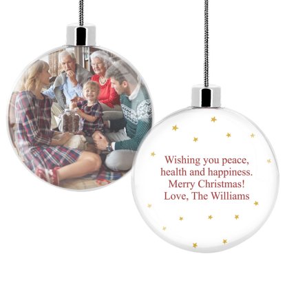 Personalised Photo & Text Christmas Baubles