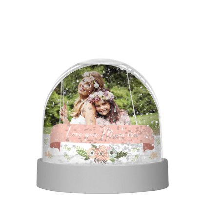 Personalised Photo & Text Mother's Day Globe Snow