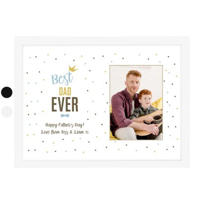 Personalised Photo Upload Best Dad Ever Print White