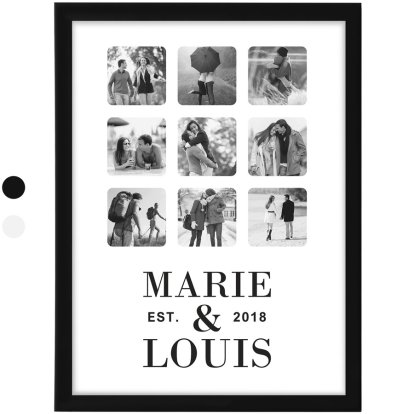 Personalised Photo Upload Collage Print for Anniversaries - Black 2