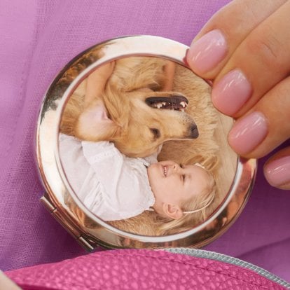 Personalised Photo Upload Rose Gold Compact Mirror
