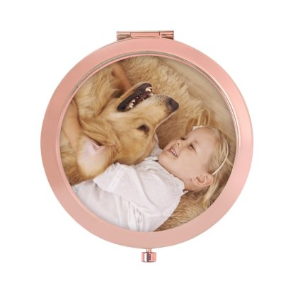 Personalised Photo Upload Rose Gold Compact Mirror
