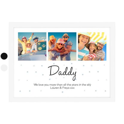 Personalised Photo Upload & Text Father's Day Poster Print White 