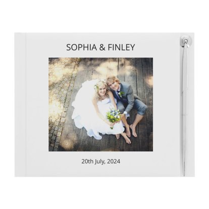 Personalised Photo Wedding Guest Book & Pen