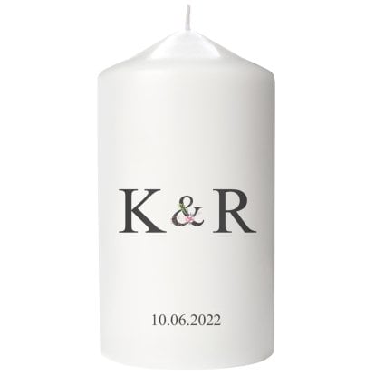 Personalised Pillar Candle - Couples Initials