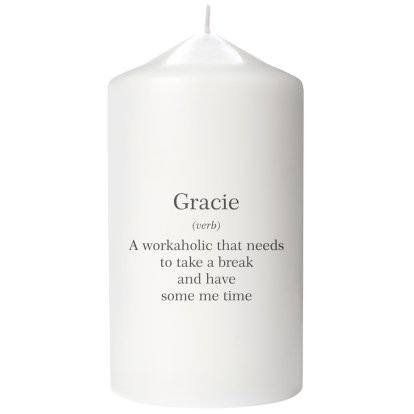 Personalised Pillar Candle - Definition