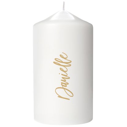 Personalised Pillar Candle - Golden Name