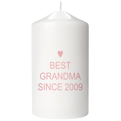 Personalised Pillar Candle - Heart Message