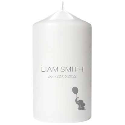 Personalised Pillar Candle - New Baby