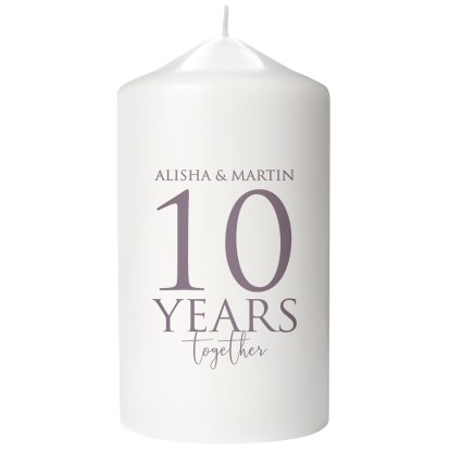 Personalised Pillar Candle - Wedding Anniversary