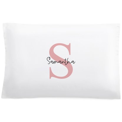 Personalised Pillowcase - Pink Initial & Name