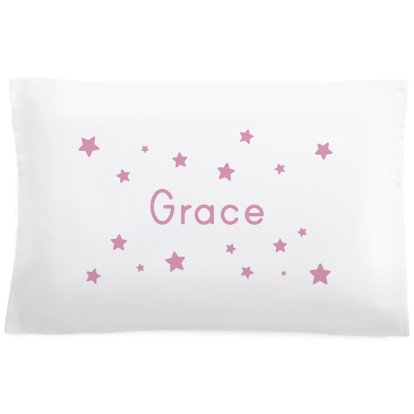 Personalised Pillowcase - Pink Stars