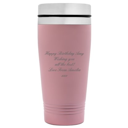 Personalised Pink Colour Travel Mug