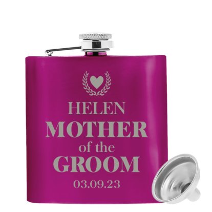 Personalised Pink Hip Flask - Initial & Title