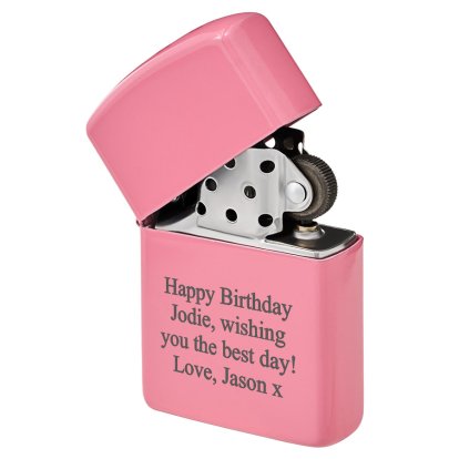 Personalised Pink Lighter - Message