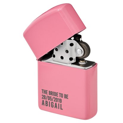 Personalised Pink Lighter - The Bride To Be