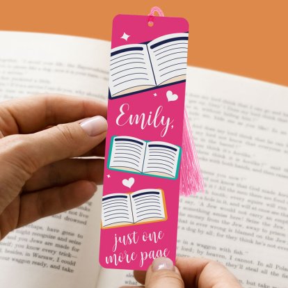 Personalised Pink Metal Bookmark for Her 