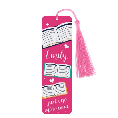 Personalised Pink Metal Bookmark for Her