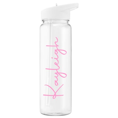 Personalised Pink Name Island Water Bottle
