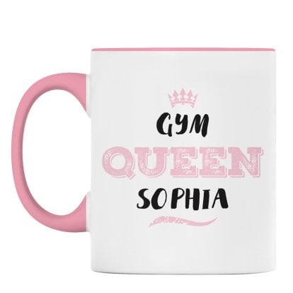 Personalised Pink Rimmed Mug - Queen