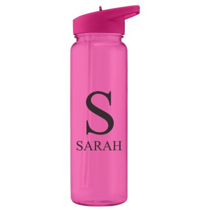 Personalised Pink Water Bottle - Any Initial & Name