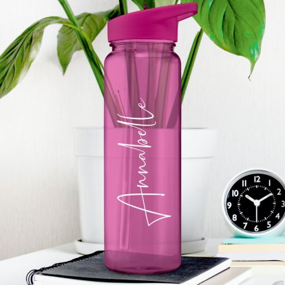 Personalised Pink Water Bottle - Any Name 