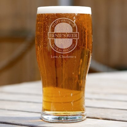 Personalised Pint Beer Glass - Beer Label