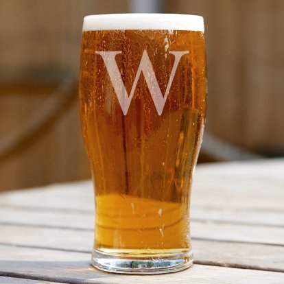 Personalised Pint Beer Glass - BIG Initial