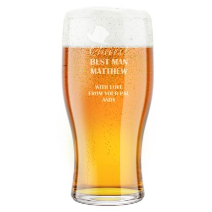 Personalised Pint Beer Glass - Cheers